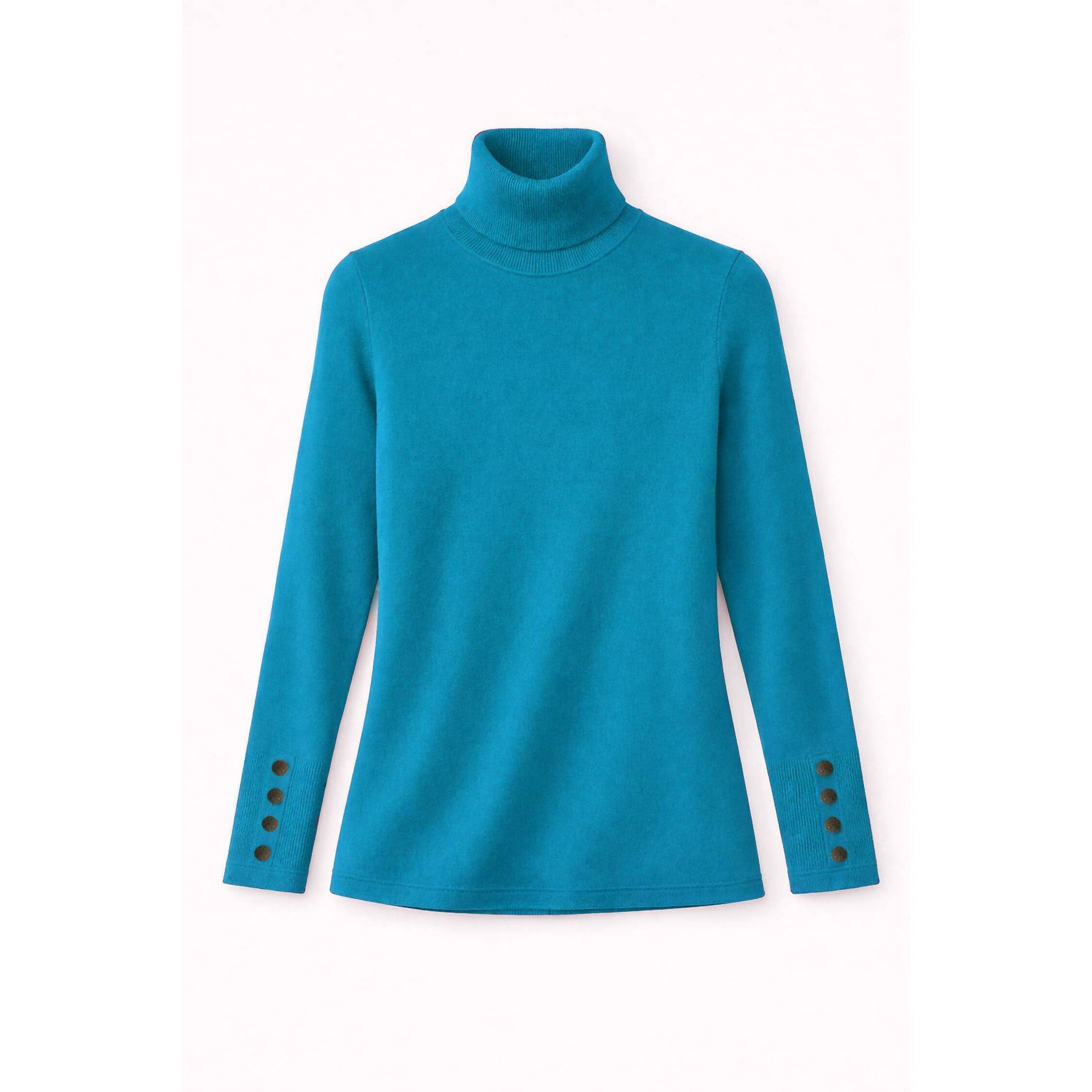 New J'envie/Eli Women's Talia Turtleneck Sweater In Peacock